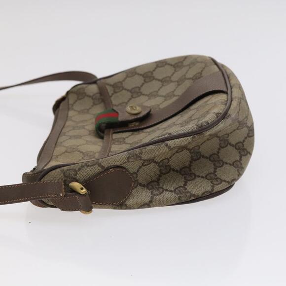 GUCCI GG Supreme Shoulder Bag Pvc Leather Beige Green Red - Picture 5 of 16